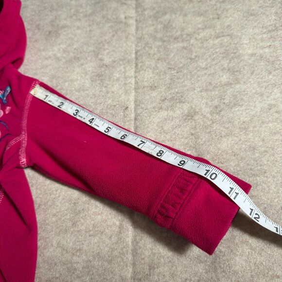 REI Pink Fleece Owl Embroidery Zip Hoodie Jacket Kids 18MO Lightweight Outdoors - Picture 7 of 9